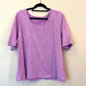 FRESH PRODUCE 2X LAVENDER COTTON KNIT TOP